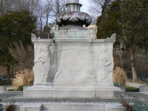 The front (east) face of Naugatuck's World War Monument