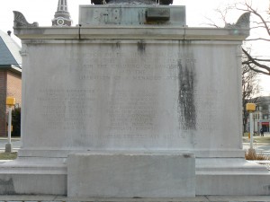 The rear (west) face of Naugatuck's World War Monument